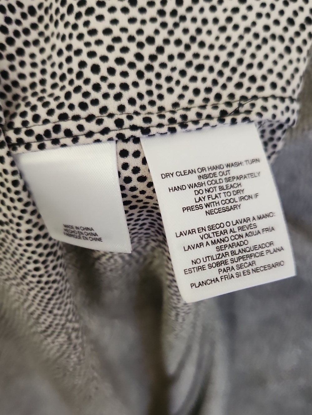 NWT Anne Klein Bateau Neck Black and White Speckled Short Sleeve Blouse 2X - Picture 7 of 8